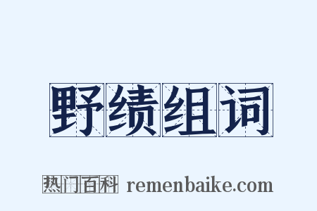 野绩组词是什么意思的图片